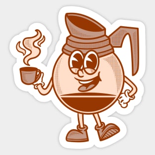 Funny coffee rubber hose style Sticker